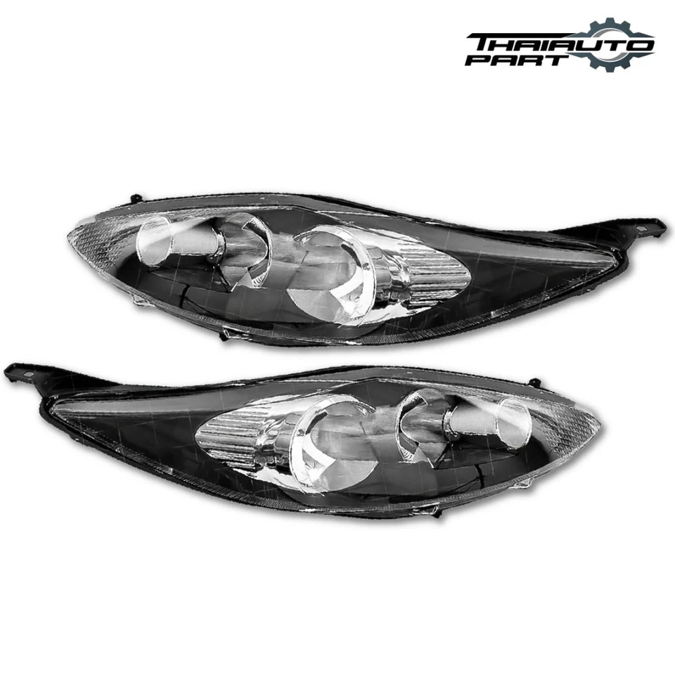 Juego de par de luces de cabeza LR halógenas negras para Ford Fiesta WS CX LX 08-12 Foto 4 de 4