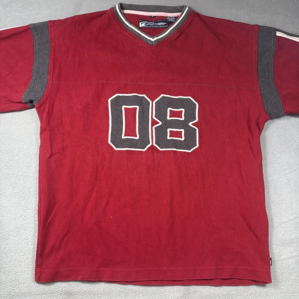 Camisa Y2K Point Zero Para Hombres Pequeña Roja Gris Ropa de Surf Atlética 08 Fútbol Patinador Foto 2 de 4