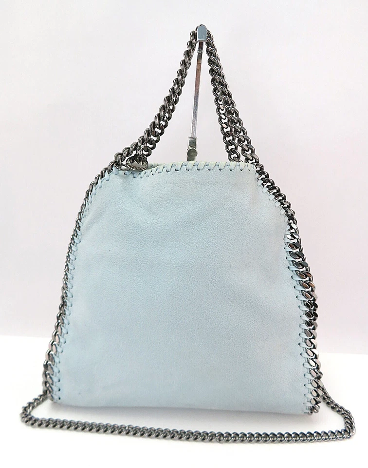 Aut STELLA McCARTNEY Falabella Blue Fabric 2-Way Hand Shoulder Bag Purse #60159 - Image 2 of 4