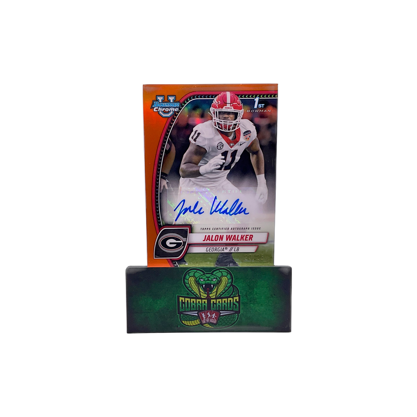 2024 Bowman U Chrome Football Jalon Walker #PA-JWA Orange Prizm Autograph #23/25