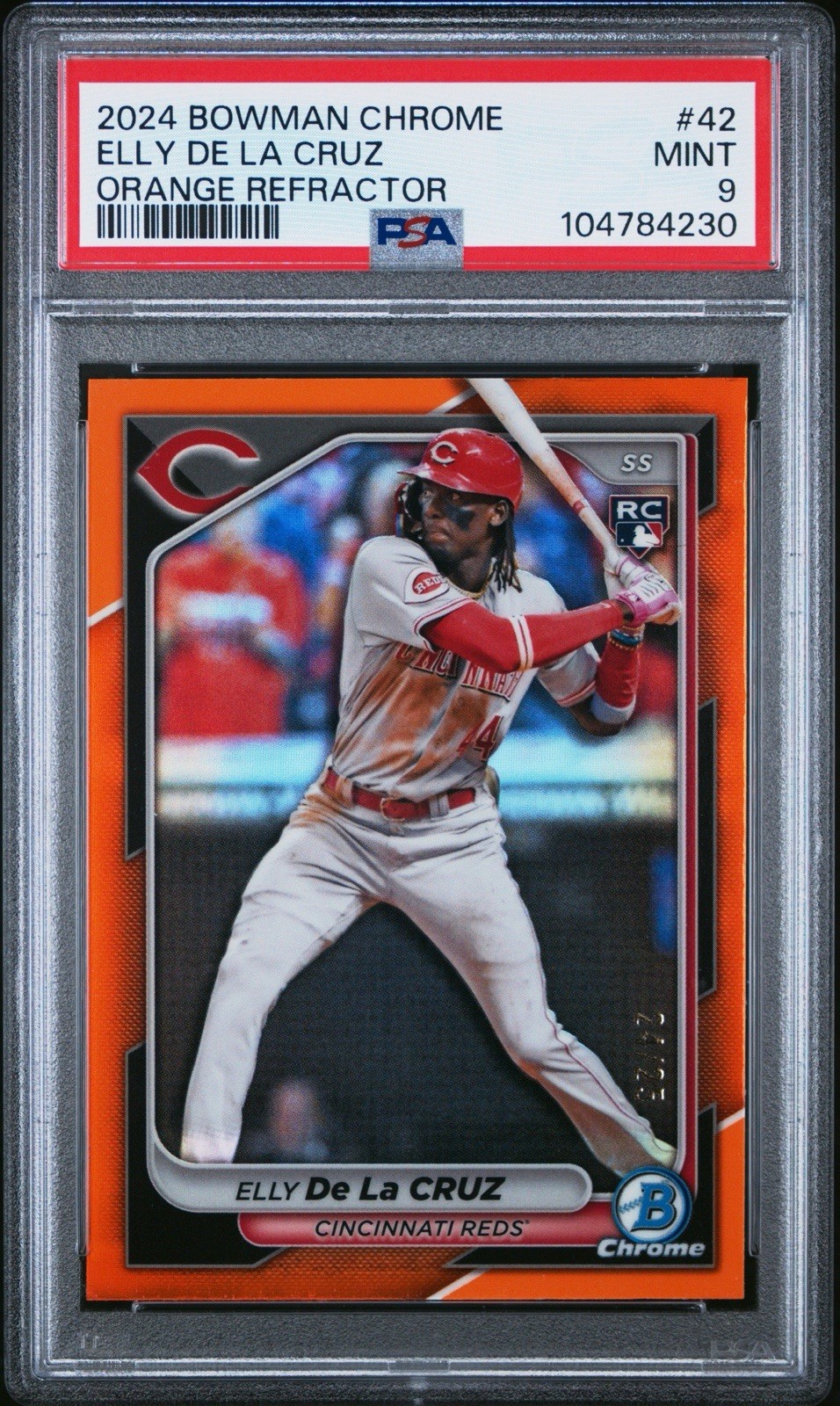2024 Bowman Chrome Orange Refractors #42 Elly De La Cruz RC 24/25