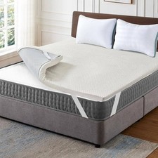 2 Inch Memory Foam Mattress Topper Queen Cooling Gel Washable Ventilated Cover