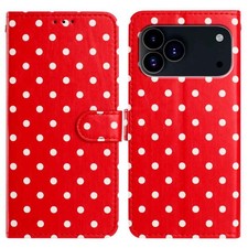 Polka Dot Leather Wallet Kickstand Case For iPhone 17 Pro Max 16e 15 14 13 12 11