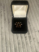 Size 6, Smoky Quartz Sterling Silver Plated Ring