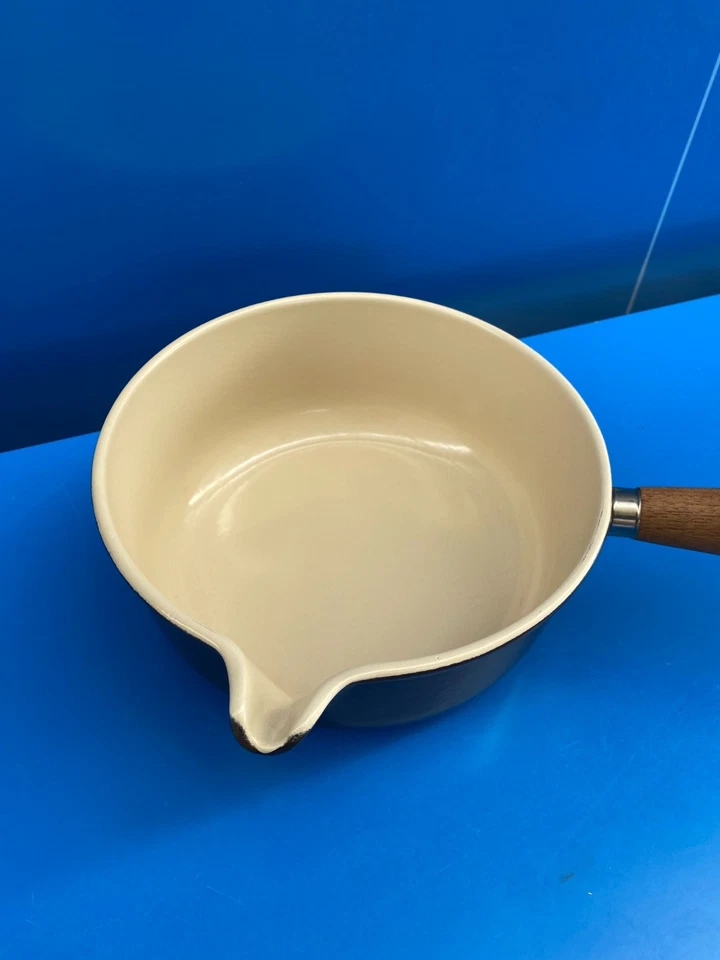 ⚜️ CASSERUOLE A BECCO LE CREUSET Pentole N°20 In Ghisa Marrone Quasi Nuove - Immagine 2 di 4