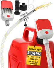 Fuel Transfer Pump with Auto-Stop, 3.8 GPM Battery or USB Powered Cordless Gas P