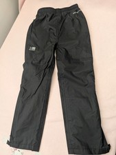 Karrimor Kids Waterproof Trousers Black Age 5-6 Hiking Rain Over Trousers, NEW!