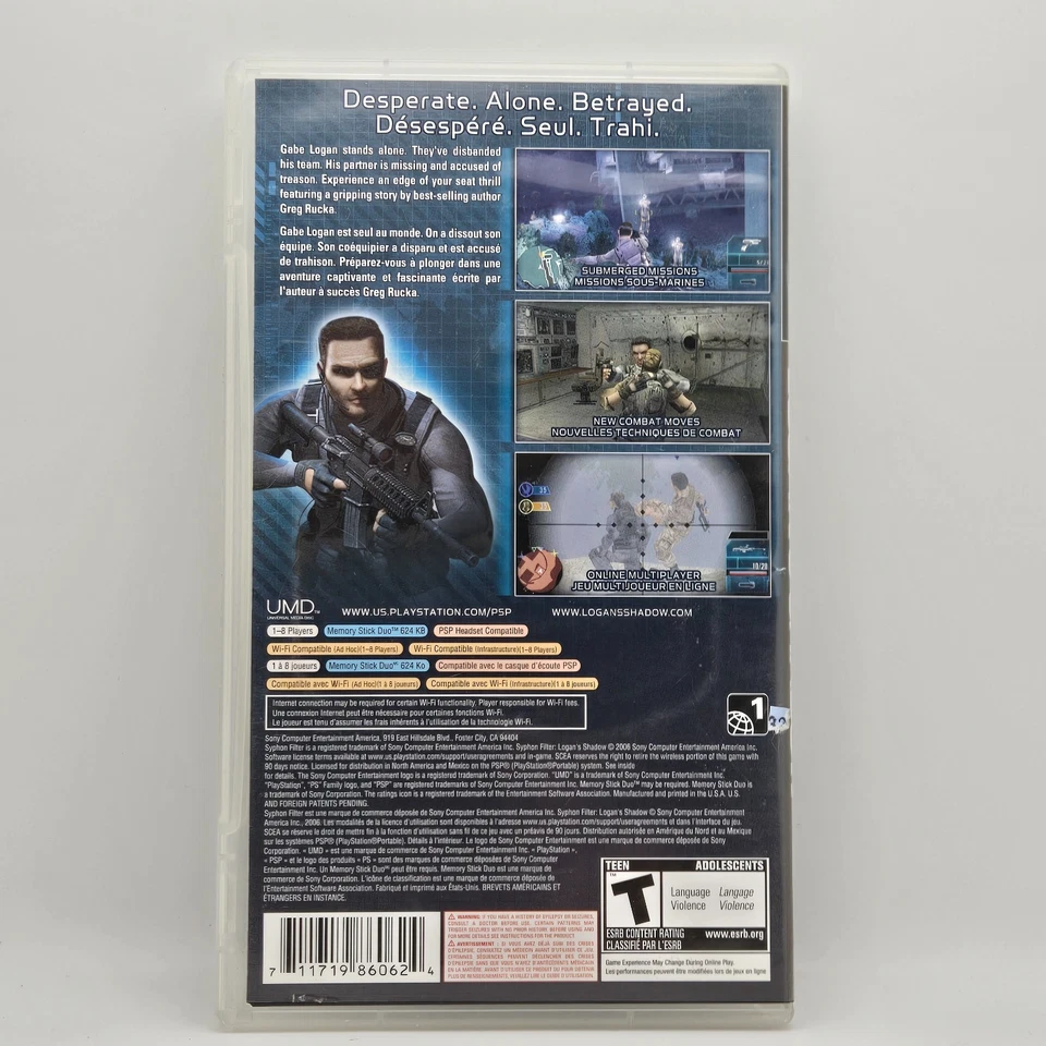 Syphon Filter Logan's Shadow Sony PSP Complete - Tested and Working - Image 2 of 4