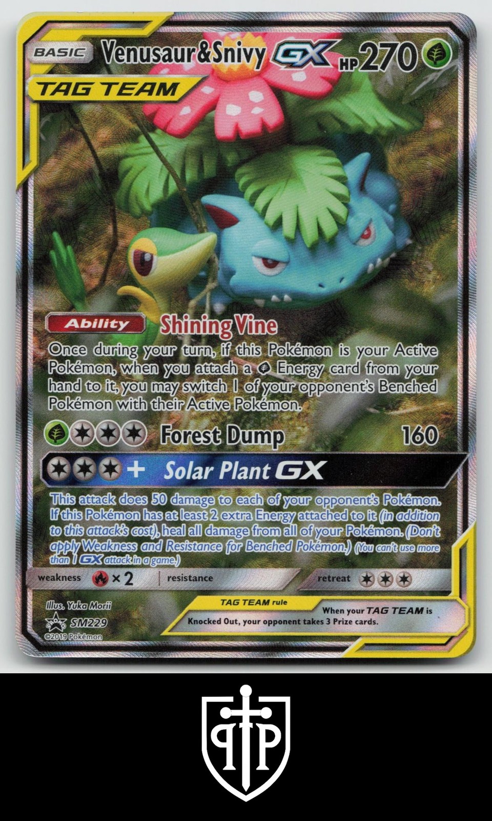Pokemon - Venusaur & Snivy GX - SM229 Sun & Moon Promo - Holo Promo - NM