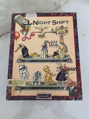Night Shift -1990- LucasFilm IBM PC 5,25'' Disks Vintage CIB + Extras