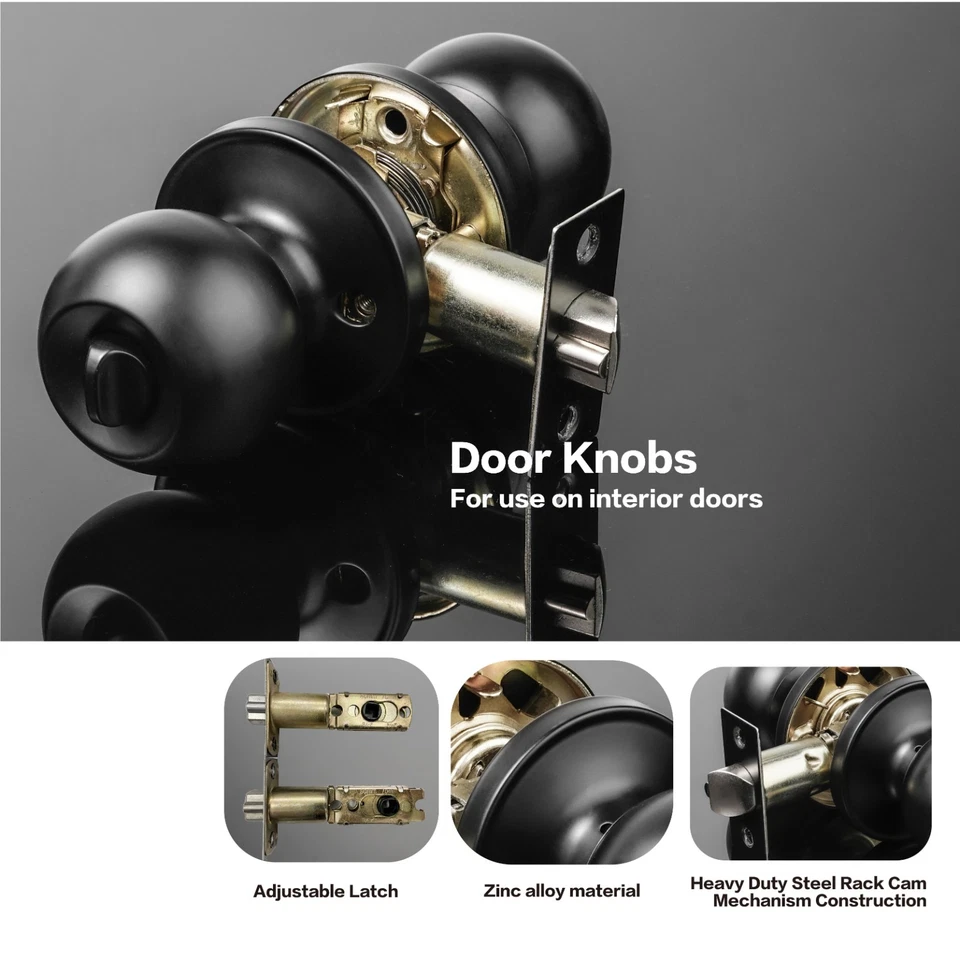 Single Cylinder Deadbolt Lock and Door Knob Set, Keyed Alike Door Locks,2Pcakset - Image 2 of 4
