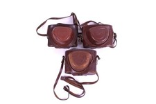 3 szt. Ihagee Torba na aparat Skórzana brązowa do Exakta Exa II 2