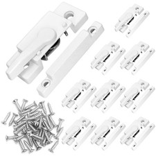 QWORK 10 Pack Sliding Window Sash Locks, Cam Action White Double Hung Window...