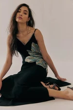 NEW SOLD OUT Free People Calla Blue Lily Noir Black Slip Dress La Fuori NWT L