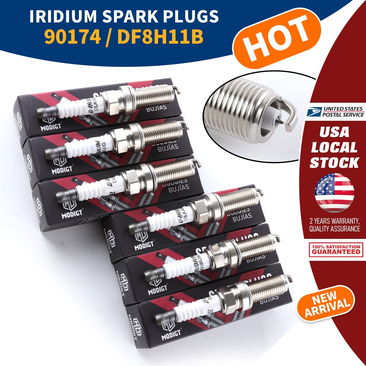 6Pcs For NGK #90174 DF8H11B OEM Iridium Spark Plugs For Nissan  INFINITI EX37