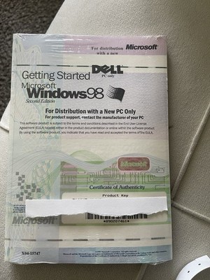 Microsoft Windows 98 Second Edition New Sealed CD w/ COA Product Key