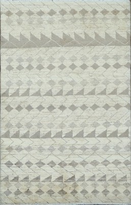 Geometric Gabbeh Style Area Rug 4x6 Ft Handmade Modern Oriental Wool Carpet