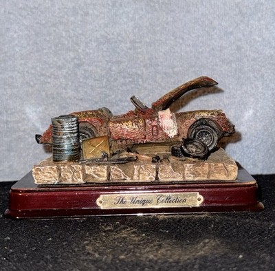 VTG The Unique Collection Red 1940s Barn Find Car Rusty Decoration