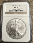 2009 $1 American Silver Eagle NGC MS 70