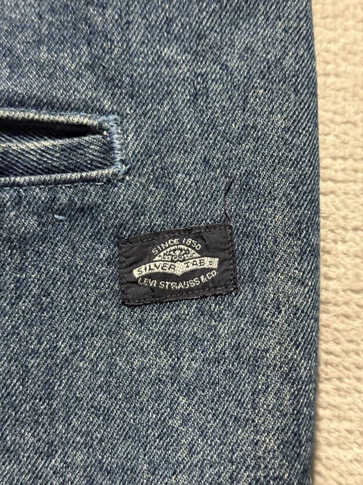Vintage Levi's SilverTab Vest Mens XL Blue Denim Button Front Made in USA 90s - Image 3 of 4