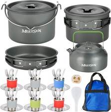 Camping Cookware Set - 37 PCs, Large Size Hanging Pot with Camping Pots and Pans