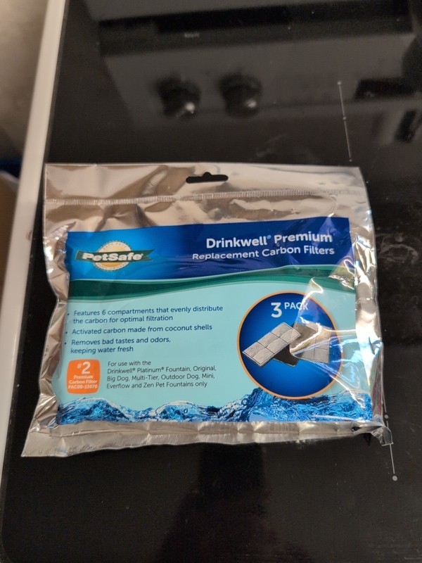3 Pack Petsafe New Drinkwell Premium Replacement Carbon Filters Fountain