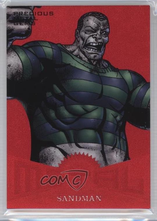 2017 Fleer Ultra Marvel Spider-Man Marvel Metal PMG Red 6/99 Sandman #MM15 09q5