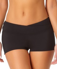 Anne Cole Womens Twist-Front Shorty Bikini Bottom MYMB35301 Black S