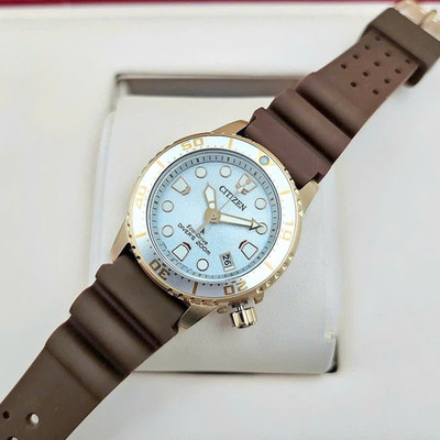 Citizen EO2022-02A Eco-Drive Rose Gold Silver Dial Promaster Diver Women's Watch