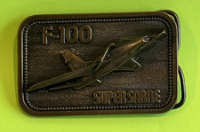 Vintage F-100 Super Sabre Aircraft Commemorative Belt Buckle US Air Force