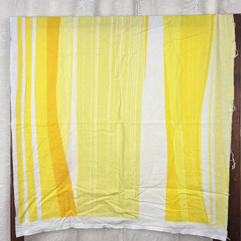 Marimekko Matkalla Maale yellow stripe 100% cotton fabric end of bolt Scandi - Image 2 of 4