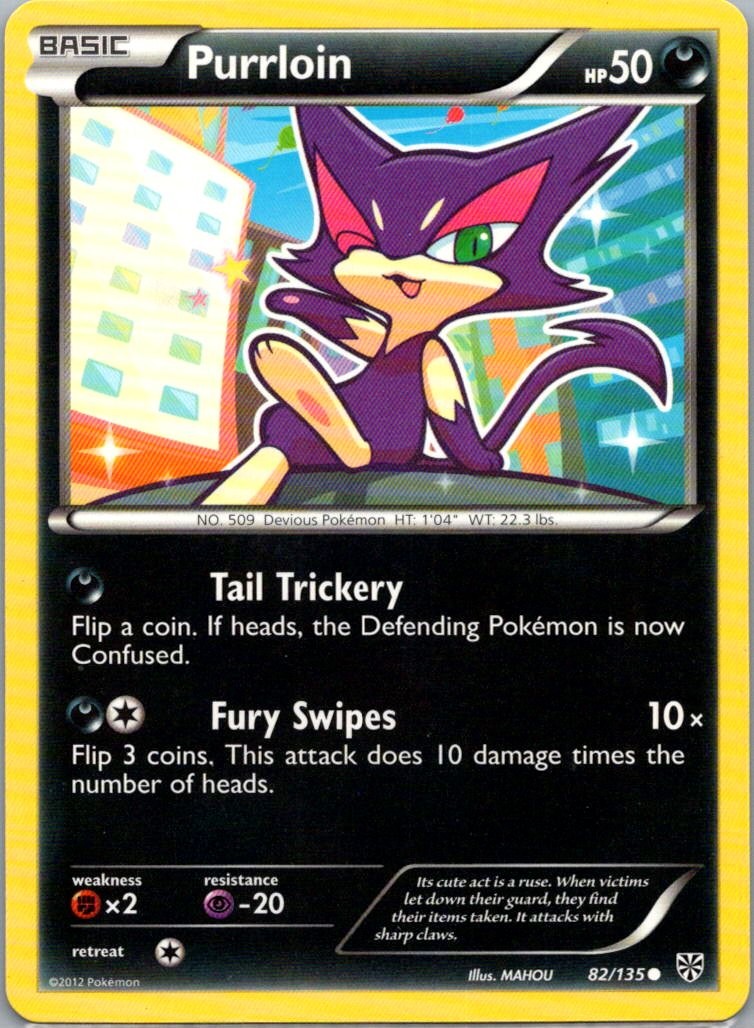 Pokemon TCG Purrloin 82/135 Plasma Storm NM