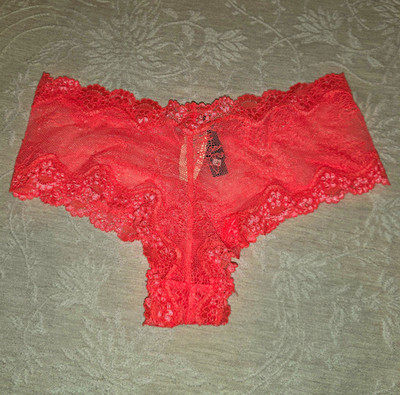 Victoria's Secret Women s Cheeky Panties Lace Stretch Neon Coral S