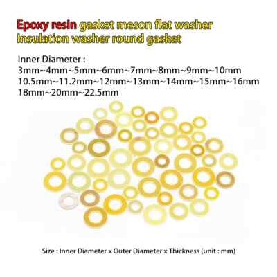 Epoxy resin gaskets Insulation flat washers 6.5/6.8/7/7.2/7.7/7.8/8/8.2/8.3mm ID