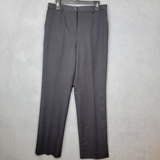 Pendleton Dress Pants Women's 10 Black 100 Wool Pockets Straight Leg Zip Fly