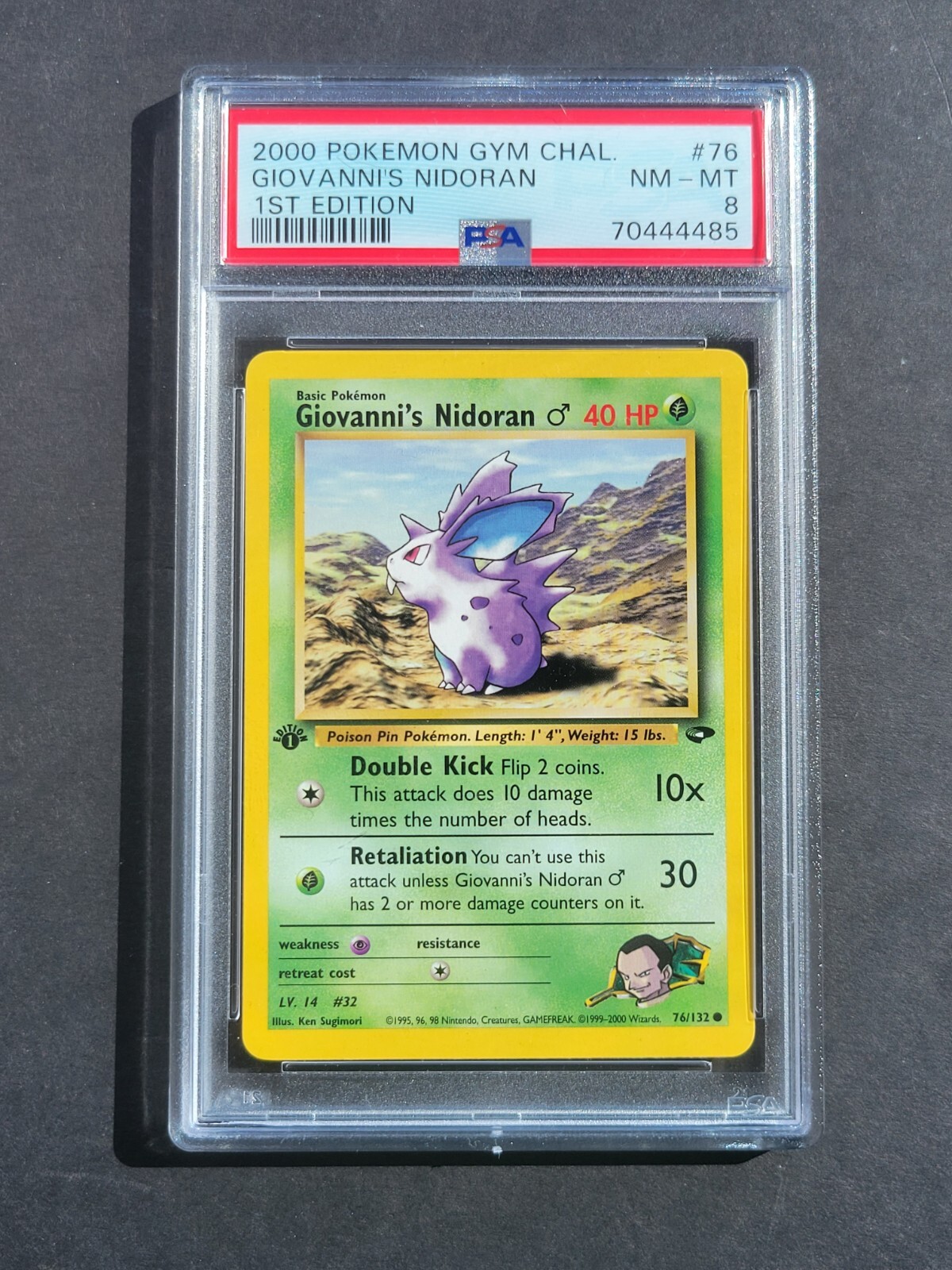 PSA 8 1ST EDITION GIOVANNI'S NIDORAN 76/132 GYM CHALLENGE - NM/MINT