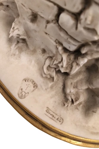 SCULPTURE in BISCUIT PORCELAIN by Benacchio - Children having a snack - Triade - Foto 5 di 5