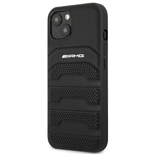 Mobile phone case iPhone 14 Mercedes AMG real leather logo black - Picture 2 of 7