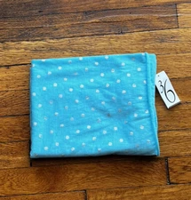 Studio Thirty-Six Sky Blue Loop/infinity Scarf Turquoise WithSilver Circles NWT