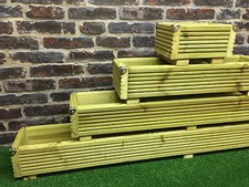 Deluxe Wooden Patio Planter / Window Box Trough Timber Decking Garden Flower Tub