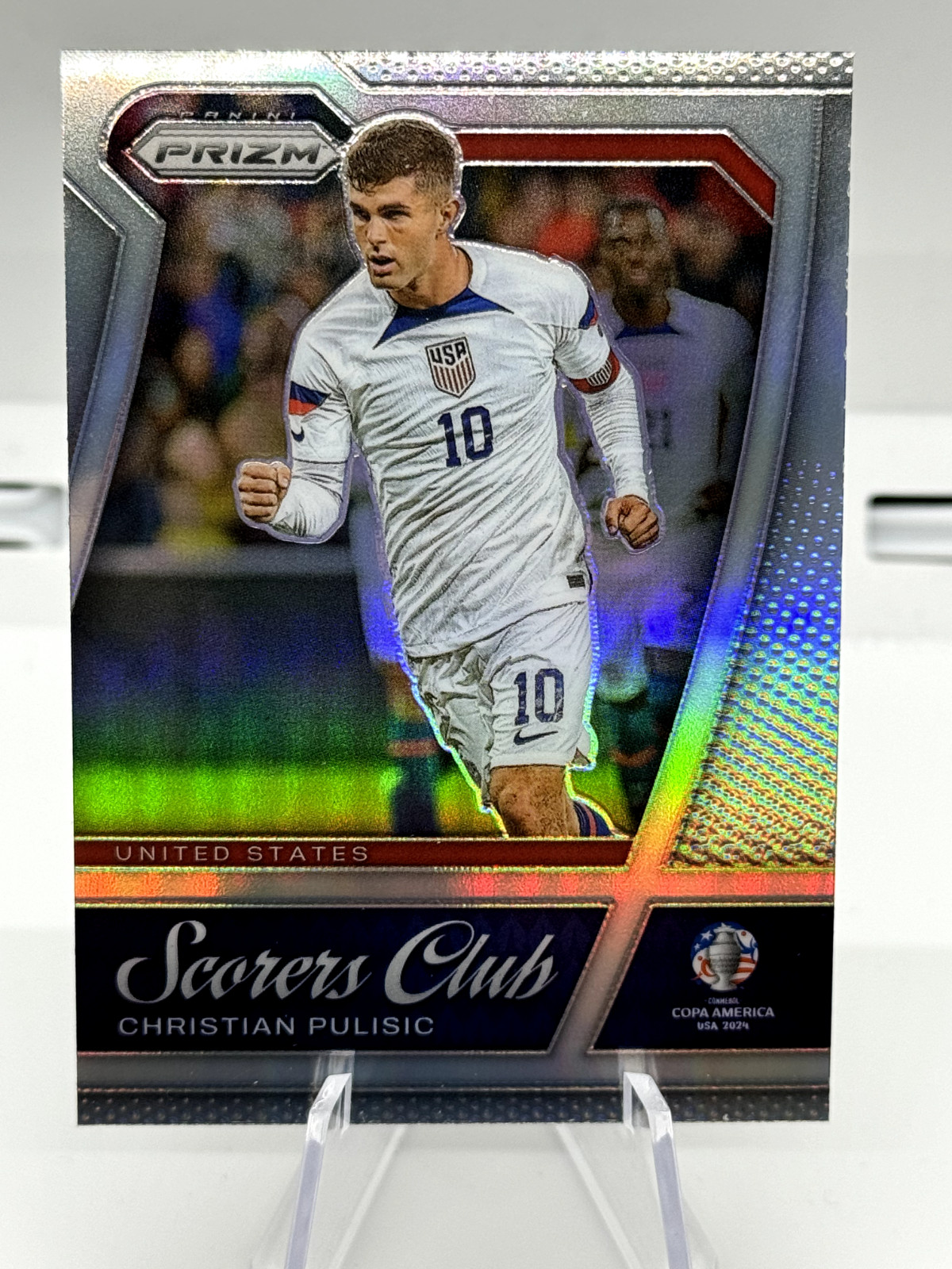 2024 Prizm Copa America Soccer Scorers Club Silver Christian Pulisic No. 10 USA