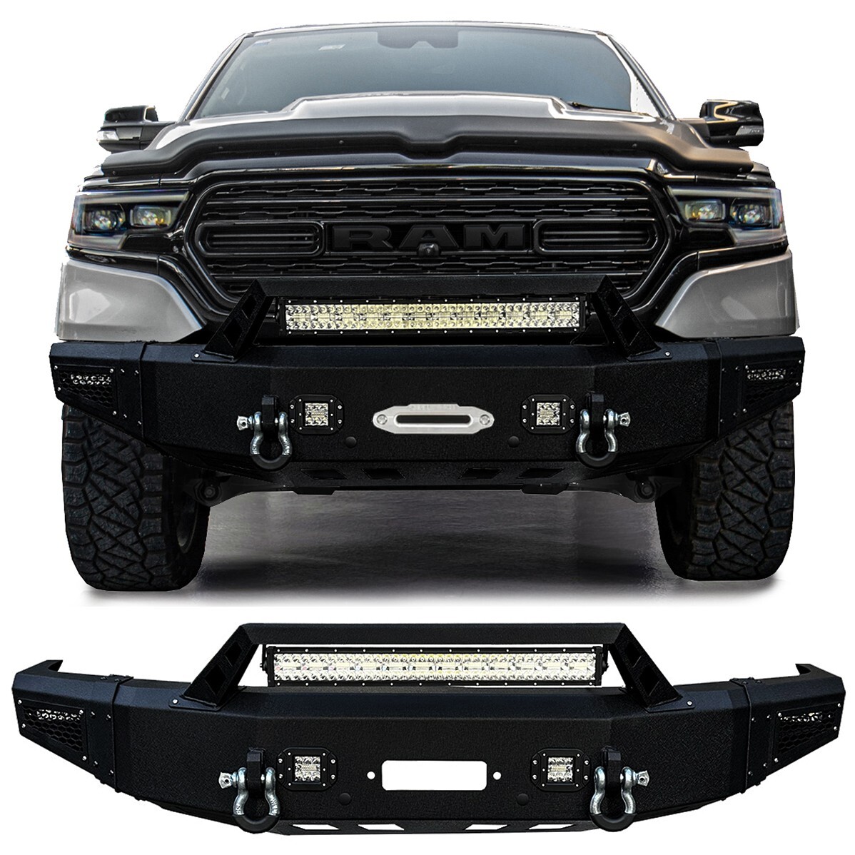 Vijay Fits 2019-2024 Dodge Ram 1500 New Black Front Bumper with