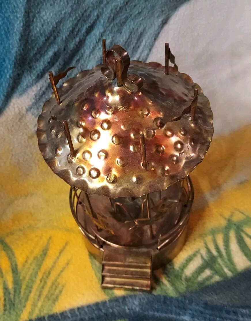 Tokiwa Copper / Brass CAROUSEL HORSES Vintage Art Wind Up Music Box