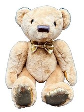 FAO Schwarz Plush Bear 2022 Anniversary Carmel Stuffed Animal W/ Gold Accents