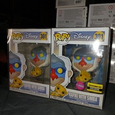 Flocked Rafiki with Simba Funko pop #301 Entertainment Earth Exclusive & Common 