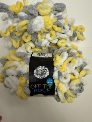 Lion Brand Off the Hook Yarn Misty Morning 100% Poly 3.5oz 1.5 Pack Set (BNA16)
