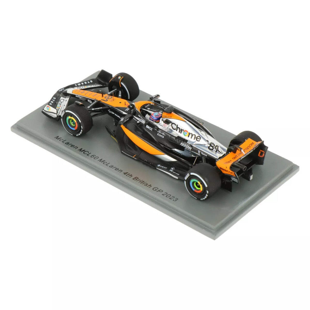 1:43 Scale McLaren MCL60 Oscar Piastri British GP 4th Place 2023 Model Car