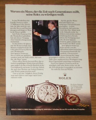 Rare Advertising Vintage ROLEX DATEJUST Watch - Jose Ignacio Domecq 1979