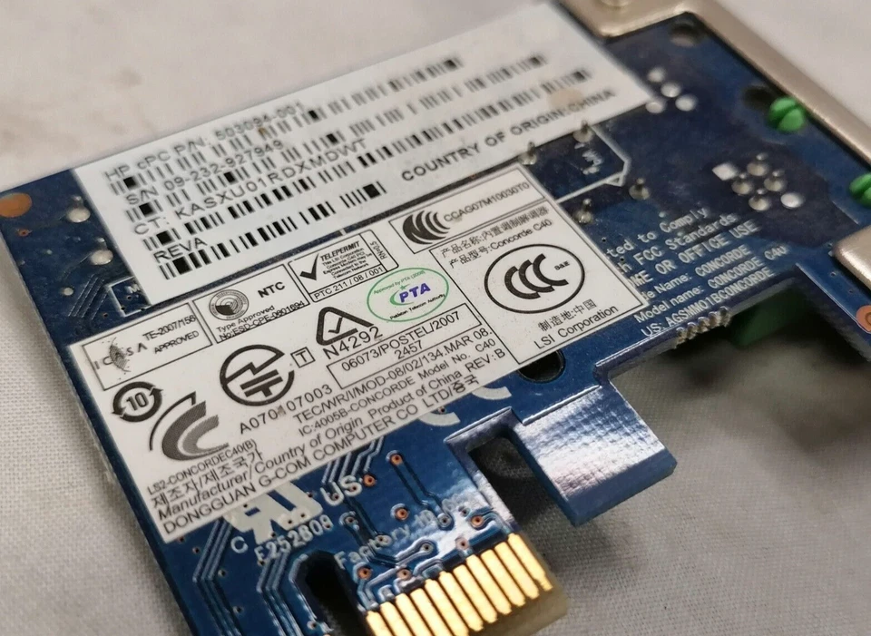 HP 503094-001 Presario Concorde C40 56K PCIe Fax Modem Card - Image 3 of 3