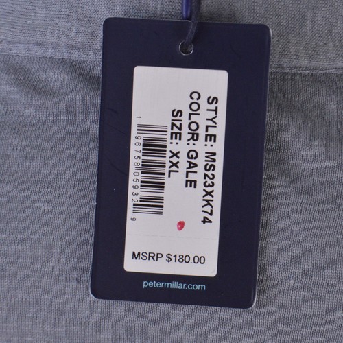 NEW Peter Millar Mens Polo Shirt XXL Grey Crown Crafted 100% Linen $180 - Picture 5 of 7